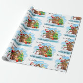 Noordpool van Santa Voeg kindernaam toe Cadeaupapier (Uitgerold)