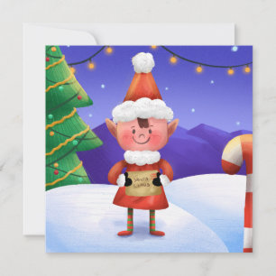 Noordpool Wensen Elf Kerstkaart