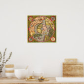Noordpoolkaart door Mercator Poster (Keuken)