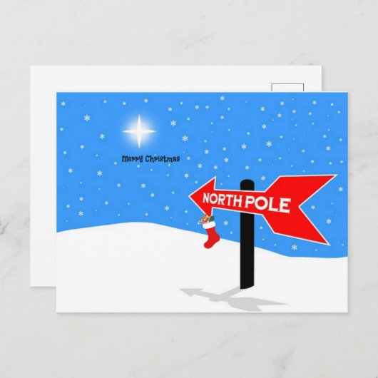 Noordpoolkerst Briefkaart (Voorkant / Achterkant)