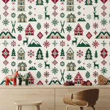 Noordse Alpen Chalet | Kerst Reindeer Folk Art
