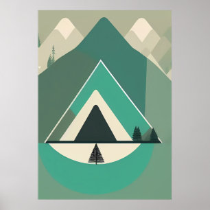 Noordse bergen: Abstract Poster voor thuisdecor