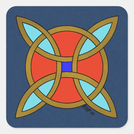 Noordse bescherming tegen hekserij of heksenknoop vierkante sticker (Voorkant)