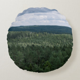 Noordse bos met wolken natuur landschap foto rond kussen