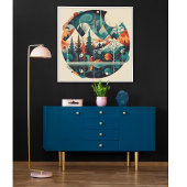 Noordse dennen en pieken poster