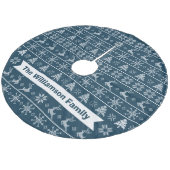 Noordse gebreide lelijke trui moderne marine witte fleece kerstboom rok (Gekanteld)