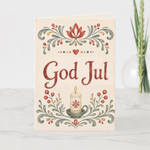 Noordse God Jul Noorse Kerstmis Feestdagen Kaart