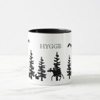 Noordse Hygge met bos en dieren in het zwart
