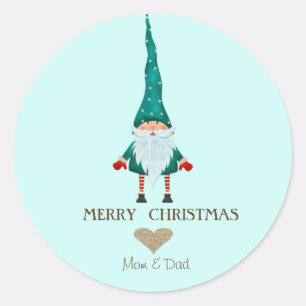 Noordse Kabouter Prettig Kerstfeest Ronde Sticker