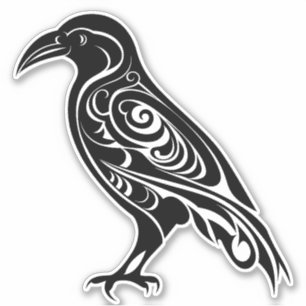 Noordse Keltische knotwerk Raven of Crow Sticker