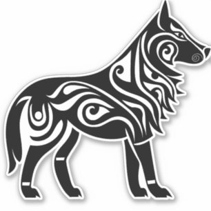 Noordse Keltische Knotwork Wolf Sticker