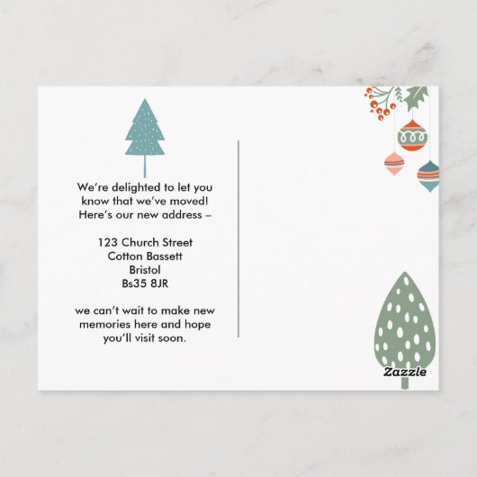 Noordse kerst Adreswijziging Scandinavische feestd Briefkaart (Achterkant)