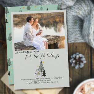 Noordse kerstbomen Het Landschap Foto Nieuw Adres Feestdagenkaart