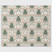 Noordse kerstboomfeesten cadeaupapier (Vlak)