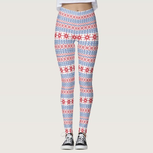 Noordse kerstboomgrens leggings (Voorkant)