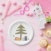 Noordse kerstfeest Scandi kerstboom Papieren Bordje (Feest)