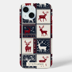 noordse kerstpatchwork gebreid rendier