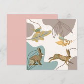 Noordse konijnen en vogels leeg notitiekaartje (Voorkant / Achterkant)