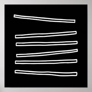 Noordse Minimalistische Zwarte Witte Abstracte Geo Poster