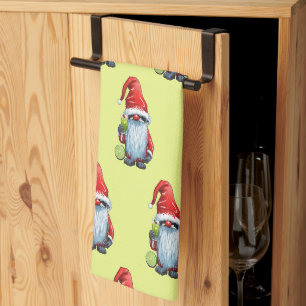 Noordse Nisse Kabouter Gonk met een glas limoen Theedoek