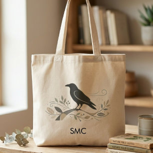 Noordse raaf vogel kunst minimalistische natuur li tote bag