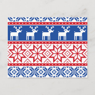 Noordse rendieren en sneeuwvlokken briefkaart
