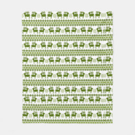 Noordse rendieren en sneeuwvlokken fleece deken