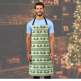 Noordse rendieren en sneeuwvlokken schort