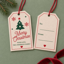 Noordse rode kerstboom Persoonlijke cadeaukaartjes