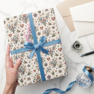 Noordse Rosemaling Volkskunst Cadeaupapier