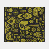 Noordse Scandinavische volkskunst Fleece Deken (Voorkant (Horizontaal))