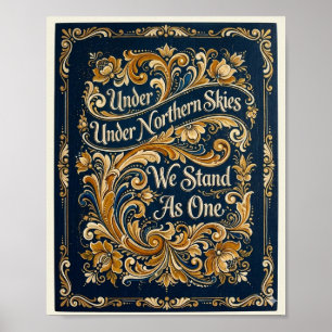 Noordse Telemark Rosemaling Kunstposter Poster