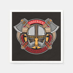 Noordse Viking krijger ADD NAME Noorse bijl Norsem Servet