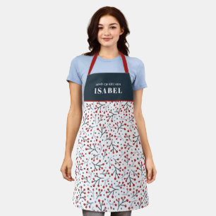 Noordse volks kunst besentakken rood blauw kerst schort