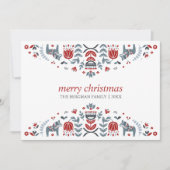 Noordse volks kunst | Dala paard Kerst vakantie Feestdagenkaart (Voorkant)