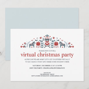 Noordse Volkskunst Dala Paard Virtueel Kerstfeest Feestdagenkaart