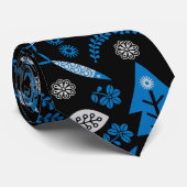 Noordse volkskunst vis stropdas (Opgerold)