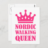 Noordse Walking koningin Briefkaart (Voorkant / Achterkant)