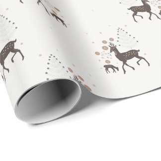Noordse winter bos herten cadeaupapier