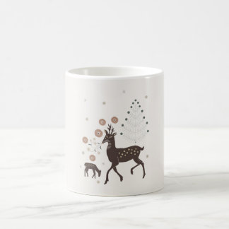 Noordse winter bos herten koffiemok