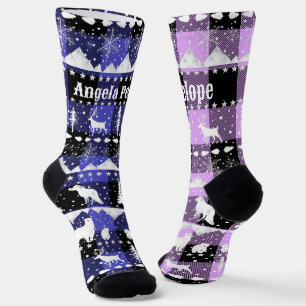 Noordse zoetwaterwinterdieren Paars Violet Pset Sokken