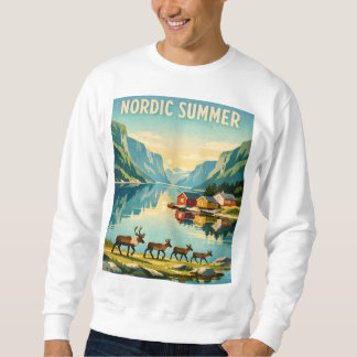 Noordse Zomer – Vintage Scandinavische Fjord Reize Trui
