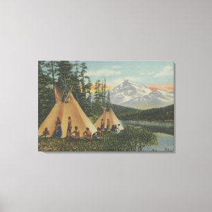 Noordwest-Indiërs - twee teepjes nabij het geberg Canvas Afdruk