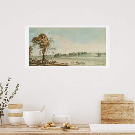 Noordwest Uitzicht Wakefield Lodge in Whittlebury Poster (Keuken)