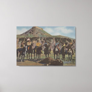 Noordwestelijke Indiërs - een Buffalo Hunt en Ind Canvas Afdruk