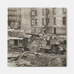 Noordwestelijke kraan en schoppenbak magneet