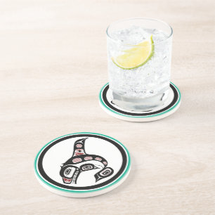 Noordwestkust van de Stille Oceaan Haida art Kille Zandsteen Onderzetter