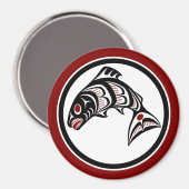 Noordwestkust van de Stille Oceaan Haida art Salmo Magneet (Voorkant / Achterkant)