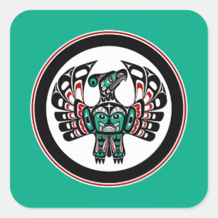 Noordwestkust van de Stille Oceaan Haida art Thund Vierkante Sticker