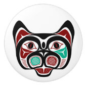 Noordwestkust van de Stille Oceaan Haida Kat Keramische Knop (Voorkant)